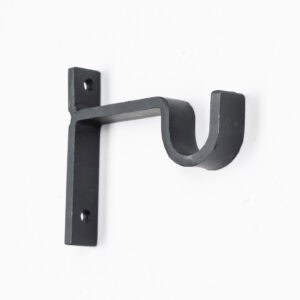 Classic Center Support Bracket in black metal with a U-shaped hook and two mounting holes for sturdy support.